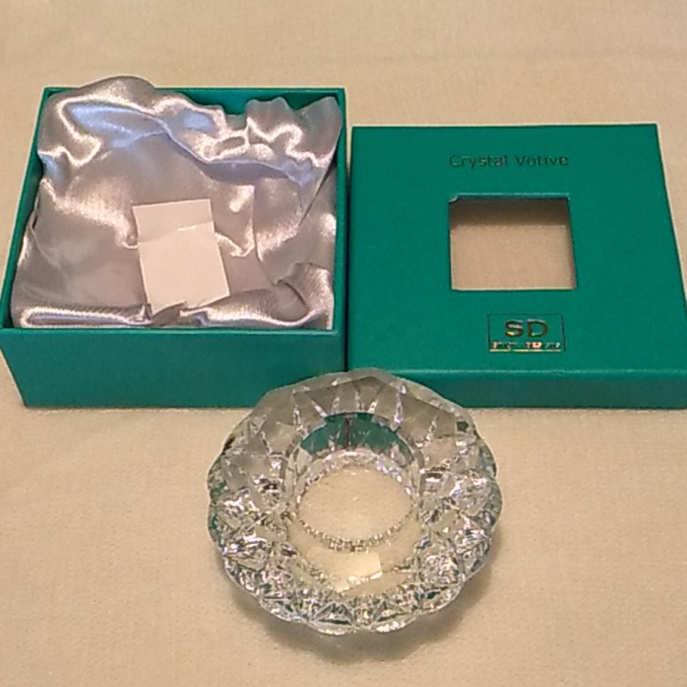 NWT Crystal Votive by Simon Designs Candle Holder